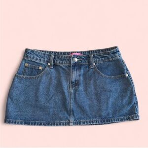 Edikted Blue Denim Mini Skirt